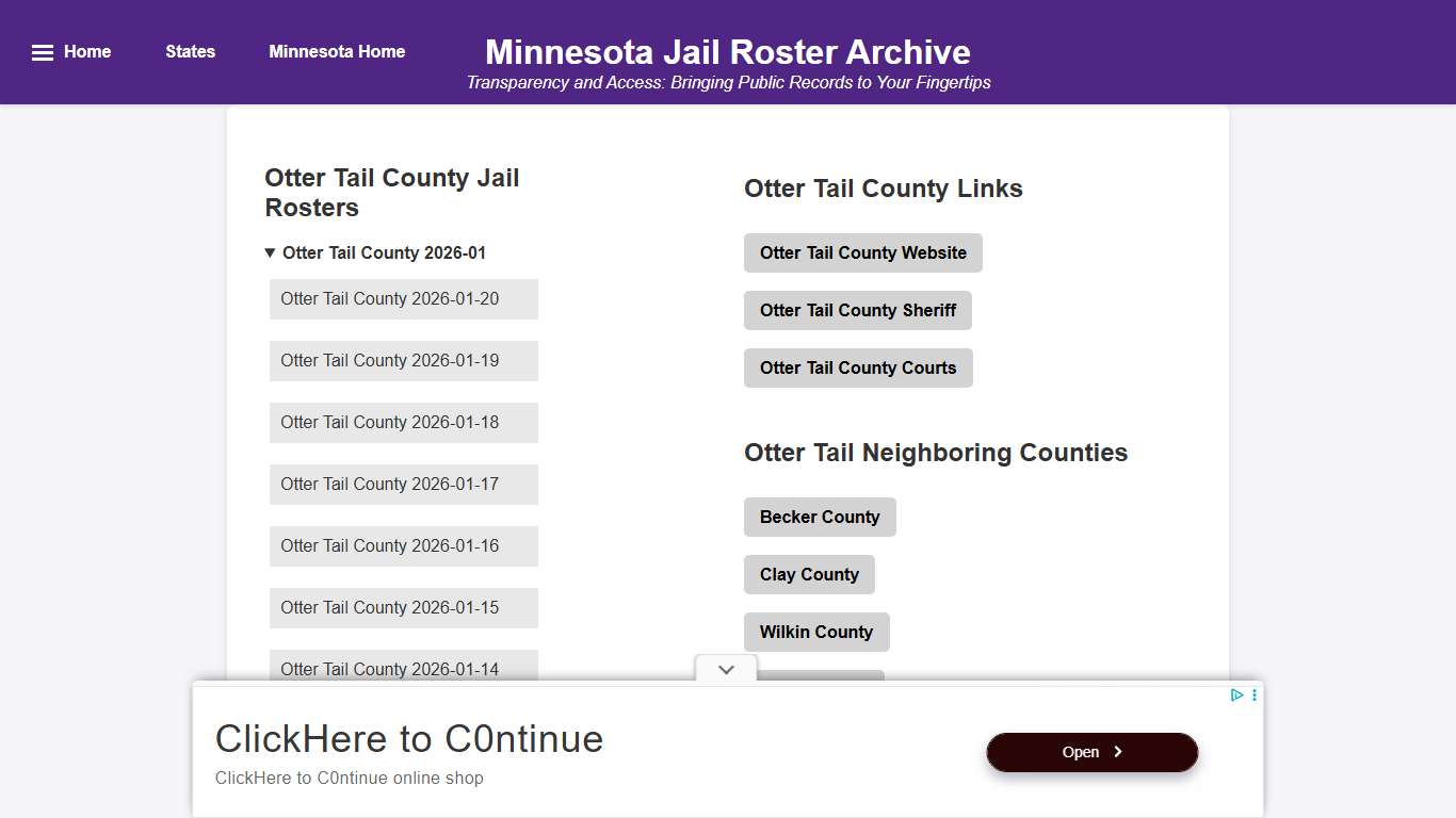 Otter Tail County - Minnesota Jail Rosters